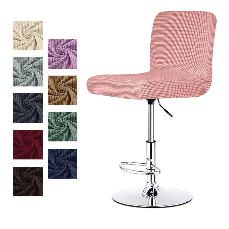 chaise haute moderne tissu carreaux rose gris violet bleu marine beige noir pied rotatif