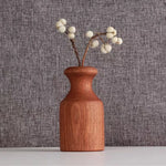 vase bois marron minimaliste décoration table maison marguerites coton rustic japonais