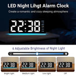 horloge numérique moderne alarme double température led noir blanc bleu