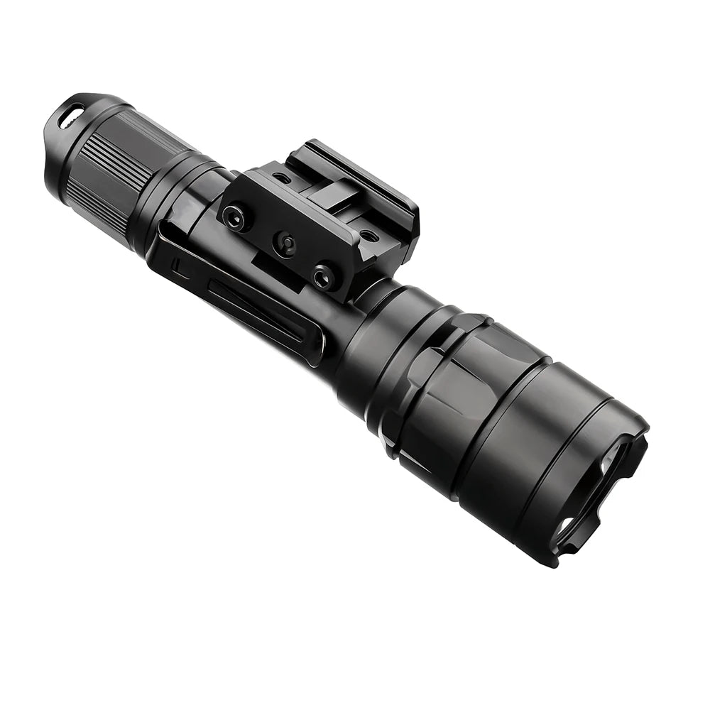 lampe tactique rail picatinny 1800 lumens rechargeable militaire éclairage rifle light