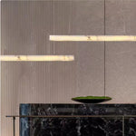 lampe suspendue marbre blanc moderne câble électrique 100cm opacité chambre salon