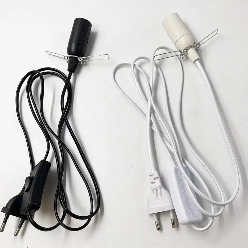 ampoule e14 transparente classique clips fixation câble alimentation 1m8 interrupteur noir blanc