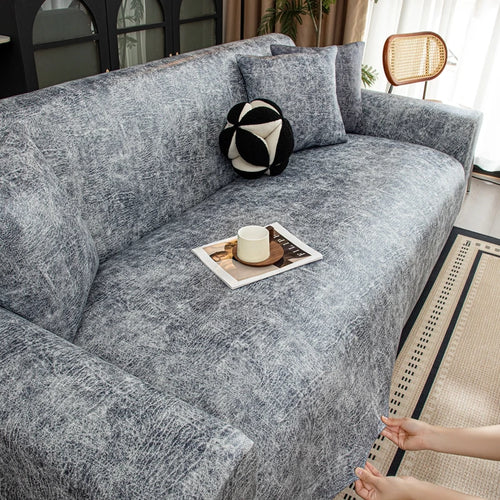 housse canapé gris texture grunge moderne protection meuble salon extensible lavable intérieur grande taille