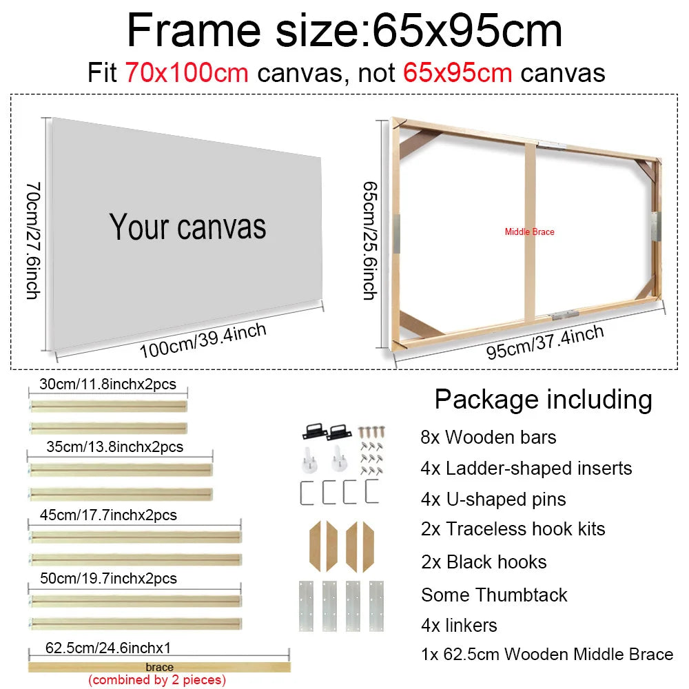 cadre mural bois moderne minimaliste 35cm 45cm 40cm 50cm clips adhésifs finition lisse