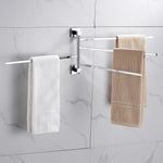 porte serviettes mural chrome acier inoxydable moderne barres rotatives fixations vis