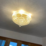 lustre led doré cristal élégant intérieur salon cuisine transparentes fixations invisibles