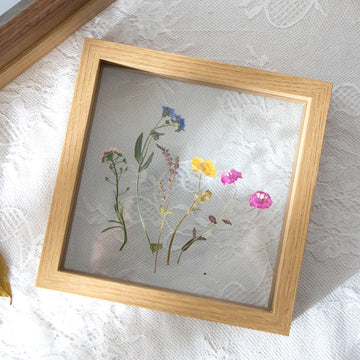 cadre photo moderne transparent bois naturel blanc contemporain 10 pouces papier fleurs séchées