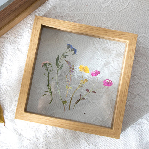 cadre photo moderne transparent bois naturel blanc contemporain 10 pouces papier fleurs séchées