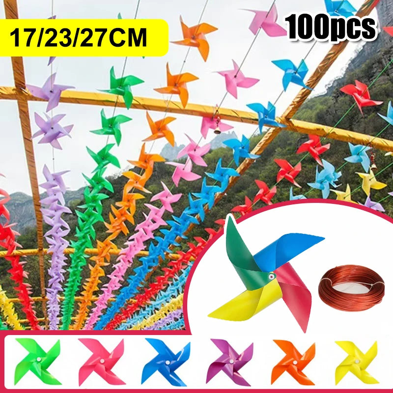 décoration intérieure extérieure éoliennes plastique multicolore moderne 30m cable métal ludique 100 pièces