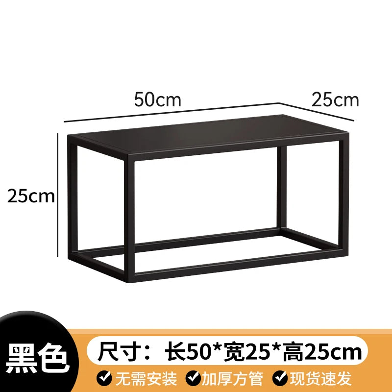 table basse moderne acier inoxydable or noir blanc minimaliste 50x25x25cm