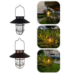lampe solaire vintage transparente cuivre noir cage métallique filtre filament auto on offextérieur patio