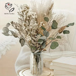 bouquet fleurs séchées naturelles décoration maison blanc beige vert rustic