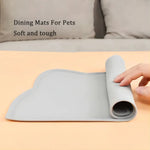 tapis silicone antidérapant chats bols moderne gris orange bleu rose ludique