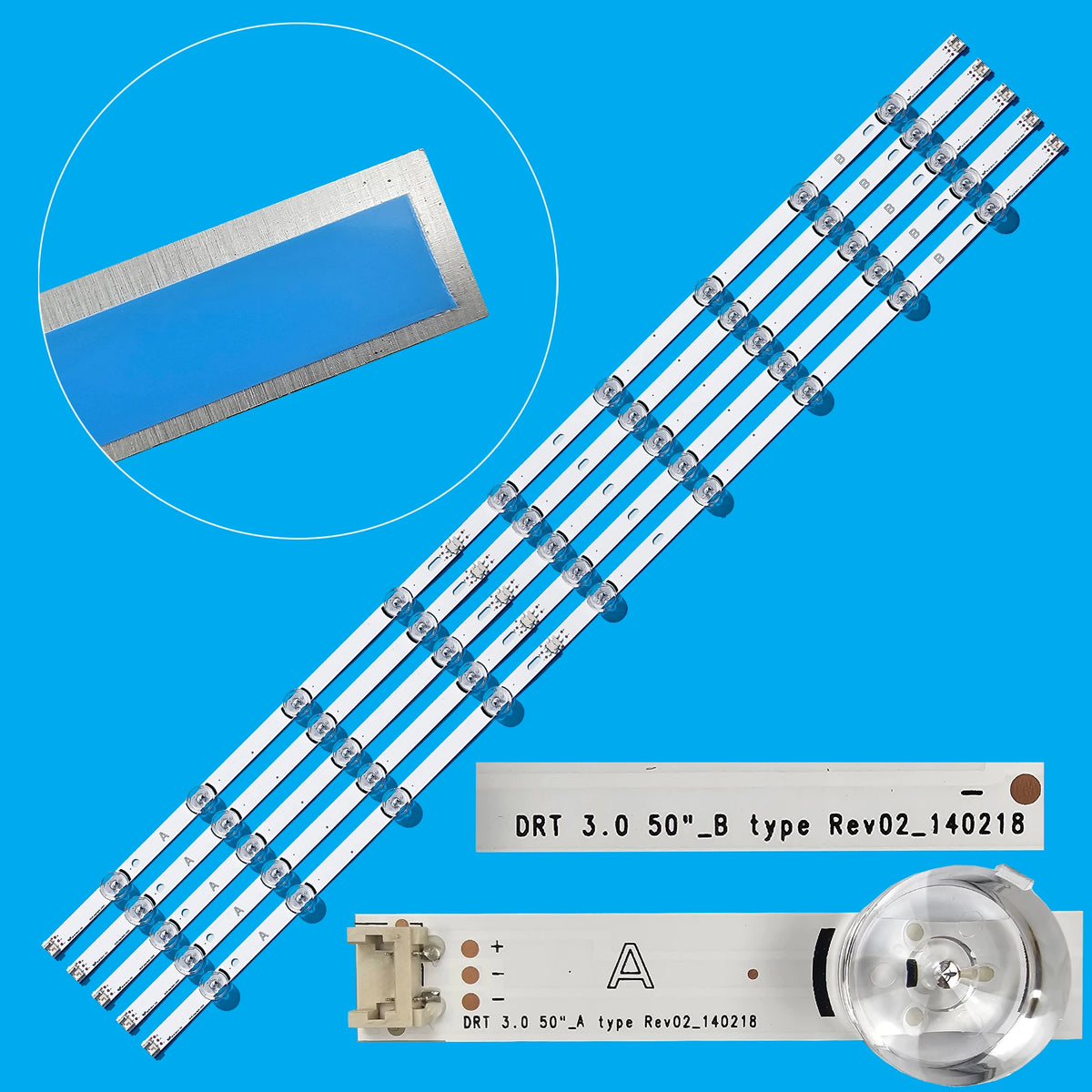 bande lumineuse blanche bleue moderne clips interrupteur tactile lisse mat opaque