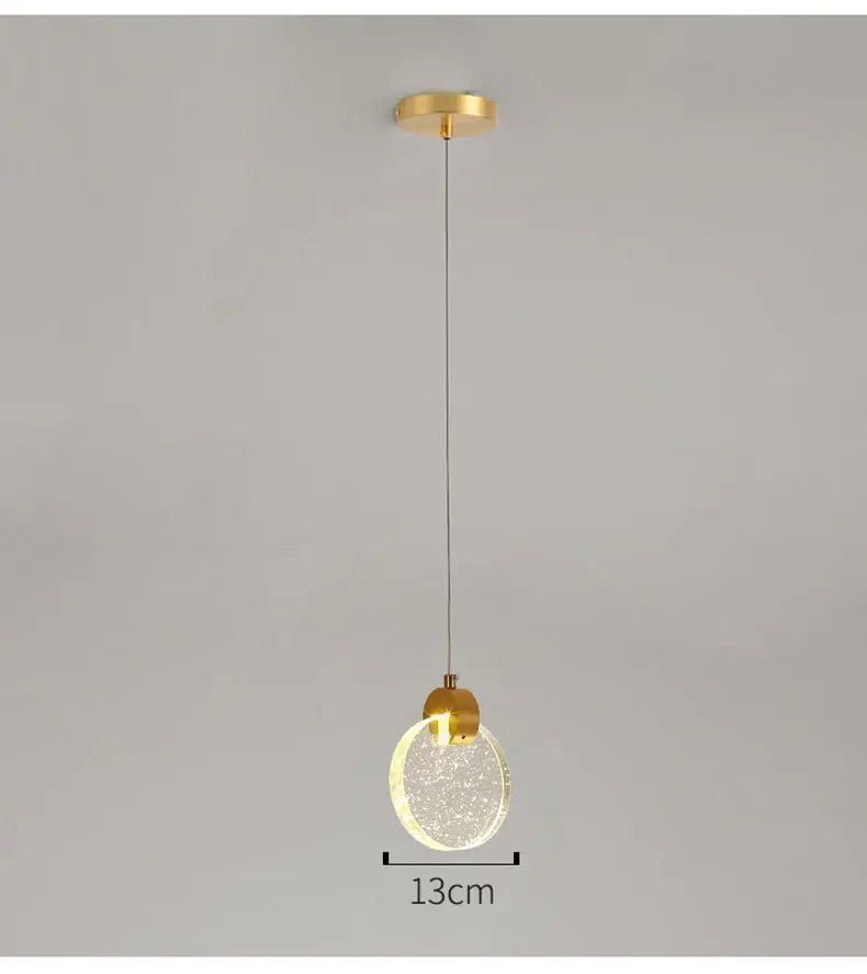 lustre suspension moderne cristal doré scintillantes éclairage luxe salon salle bain appartement