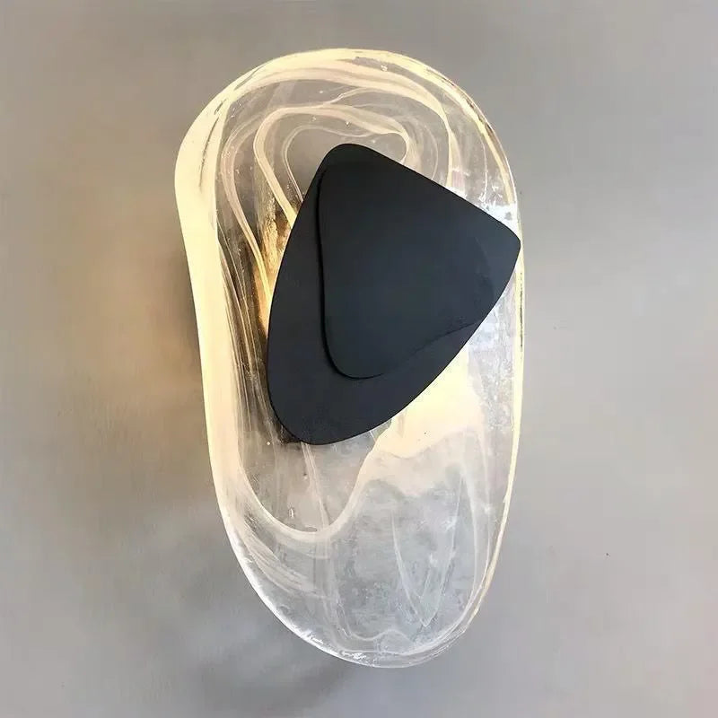 applique murale moderne led dorée noire contemporaine fixée mur transparente minimaliste chambre cuisine salle