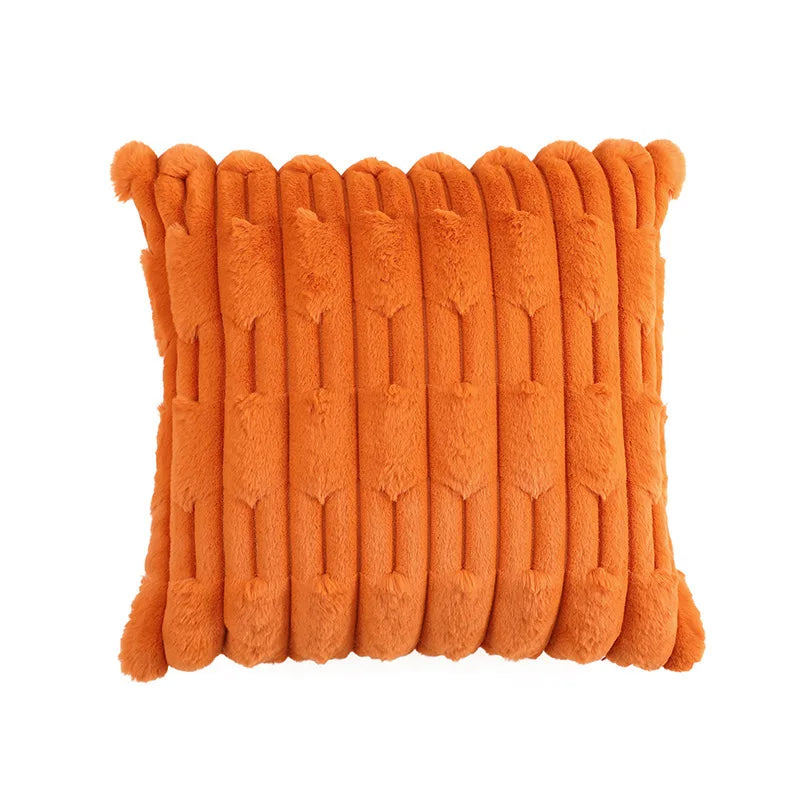 housse coussin velours orange moderne franges tissu polyester coton carré décoration intérieur voiture 30x50cm