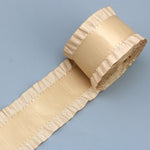 rubans satinés élégants motifs géométriques franges opaques noir beige roseclair