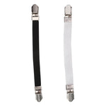 attaches drap housse clips métalliques noir blanc côtelé texturé minimaliste organisation domestique chambre