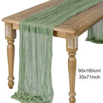 nappe table plissée rustique élégante couleur beige verteOpaque polyester maison festive mariage noël