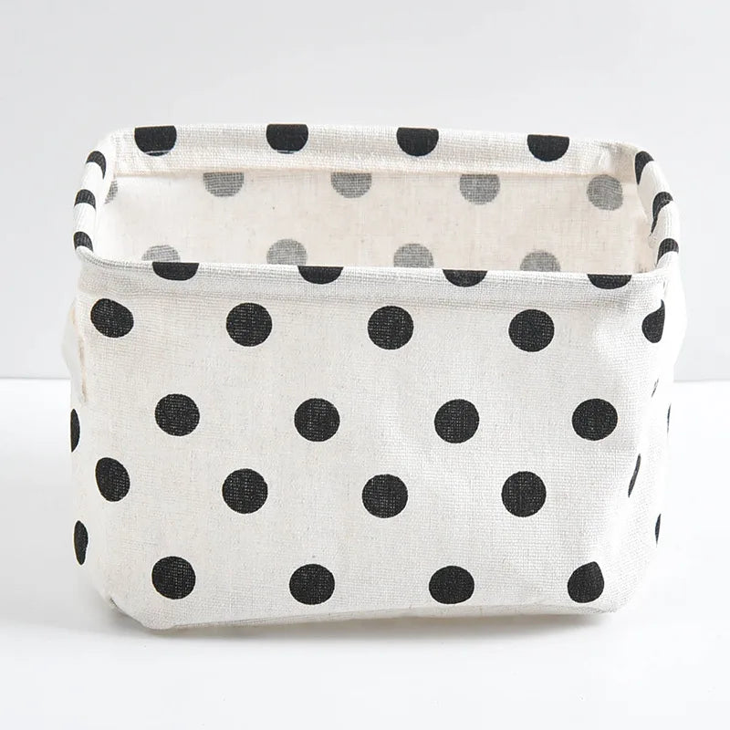 boîtes rangement pliables tissu lin respectueux environnement moderne minimaliste motifs géométriques animaux étiquettes poignées