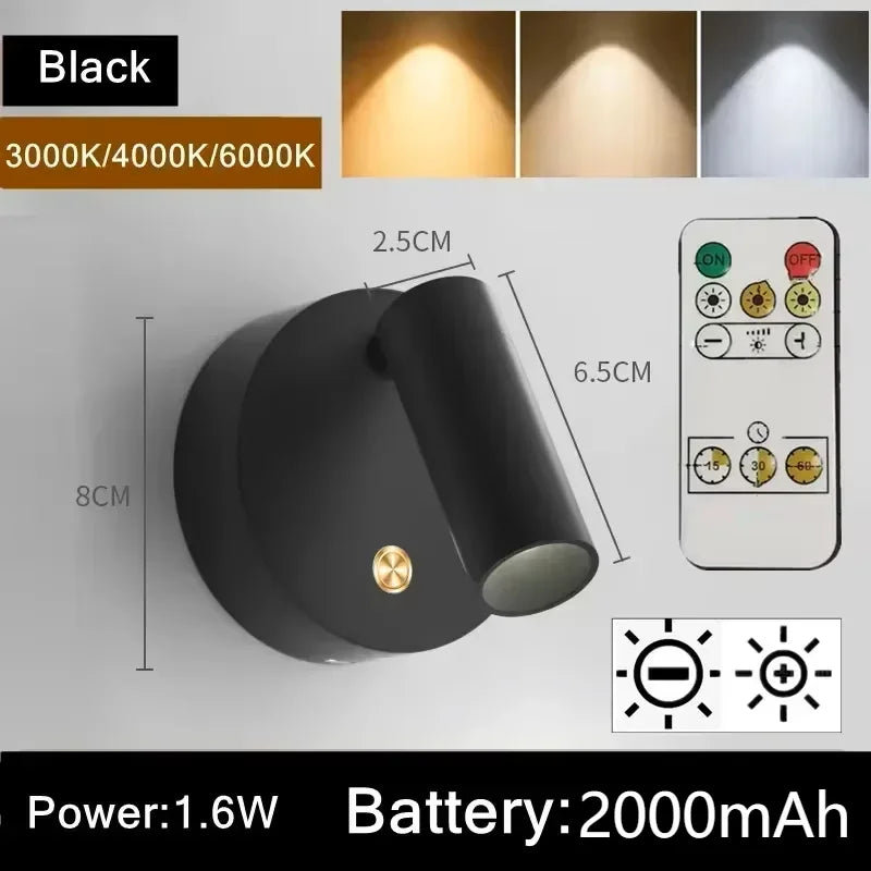 Lampes murales LED rechargeables USB adhésif magnétique moderne télécommande étude chambre entrée