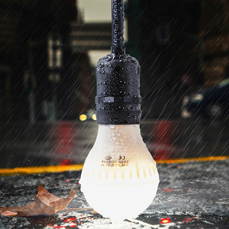support ampoule e27 noir ip67 cable cuivre 10cm 20cm 30cm 50cm 100cm 200cm pvc