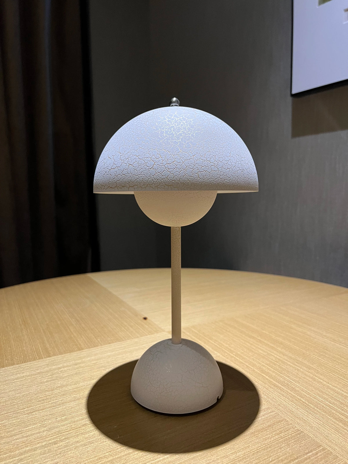 lampe table led rechargeable moderne blanc texture craquelée interrupteur tactile chambre