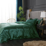 Housse de couette satinée grise pour lit simple