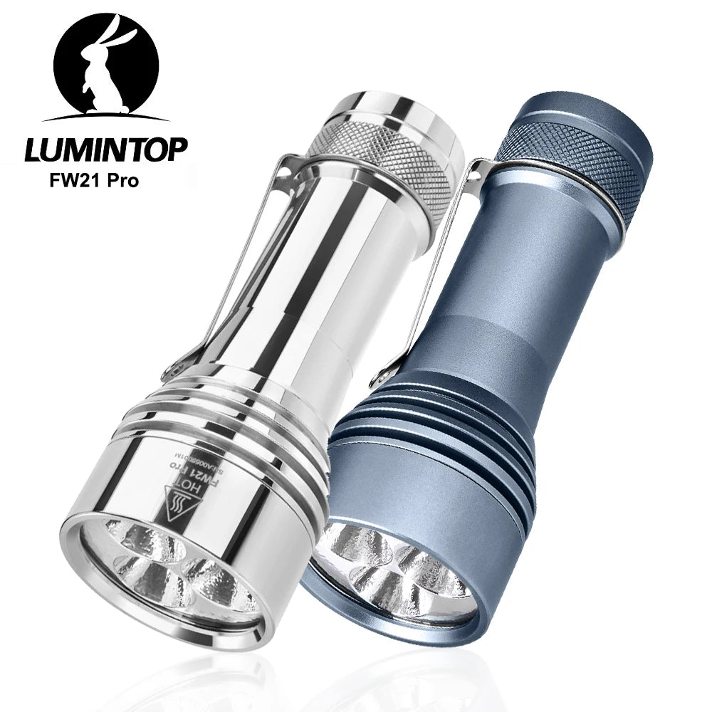 torche led argentée compacte ip68 eclairage fort 200m lumintop clip allumage aluminium moderne