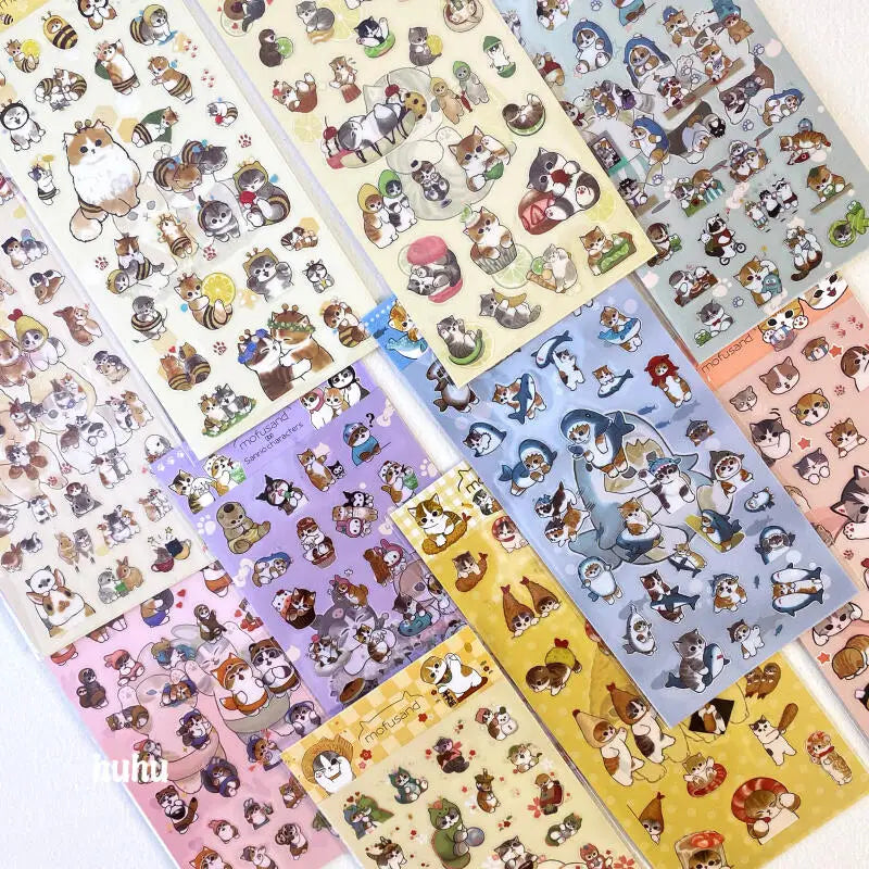 stickers animaux mignons multicolores dessin animé adhésifs decoration étudiante étudiant chambre enfants adolescents