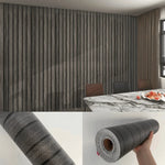 papier peint vinyle moderne imitation grille bois beige noir autocollant cuisine chambre salon