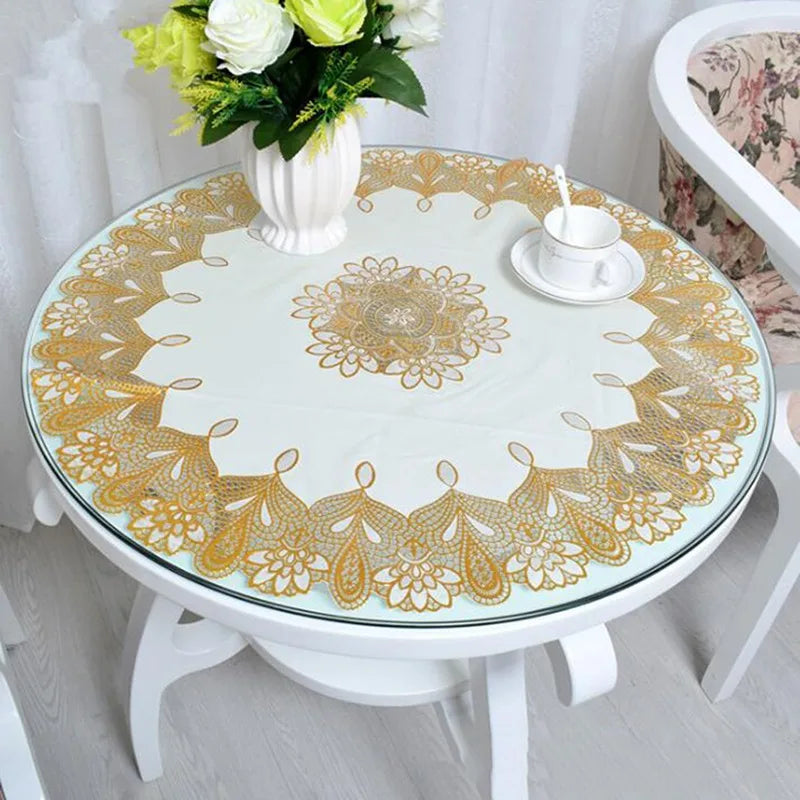 serviette table brodée florale moderne or blanc élégante noël maison fête