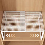 étagère rangement extensible métal blanc moderne grille fixée clips armoire