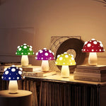 lampe poser champignon enfant rechargeable usb led rouge blanc vert violet bleu moderne chambre
