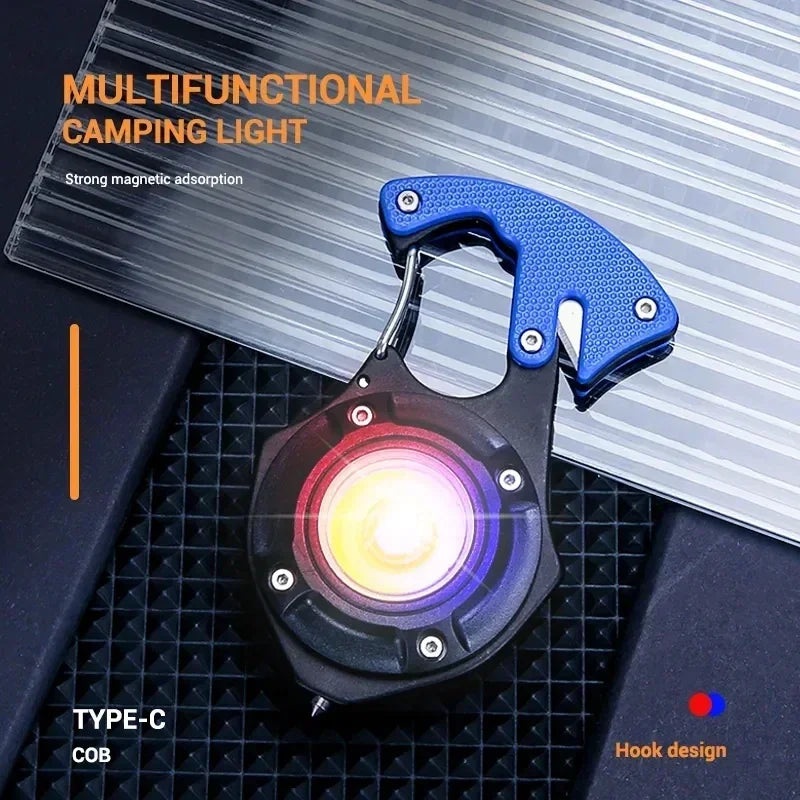 lampe poche rechargeable led multifonctionnelle camping compacte orange noire bleue
