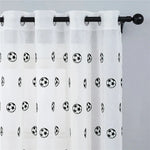 rideau moderne football blanc motif ballons anneaux chambre hôtelôtel hospitalière