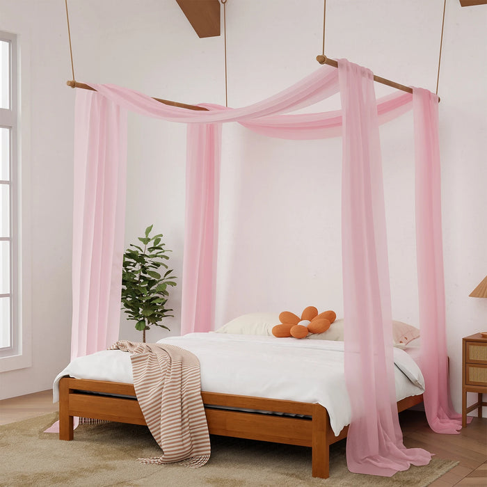 Écharpe de lit en tulle rose pour décoration romantique chambre adulte