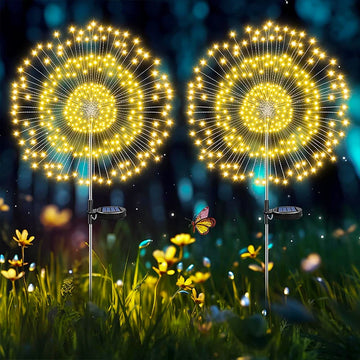 guirlande lumineuse solaire multicolore étoiles feu d'artifice décoration jardin extérieur cour patio terrasse moderne