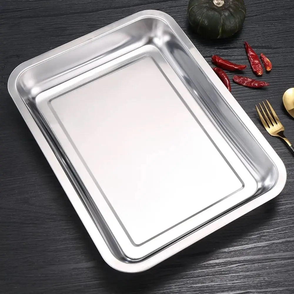 plateau repas moderne argenté lisse brillant utilitaire large dimension multifonctionalité