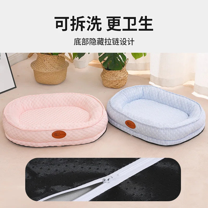 nid animal compagnie coton bleu rose gris plaid confortable moderne refroidissement zipperTailleMXL