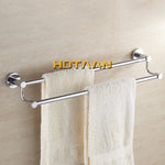 porte serviettes mural chrome acier inoxydable double barres 60cm moderne vis incluscléallen