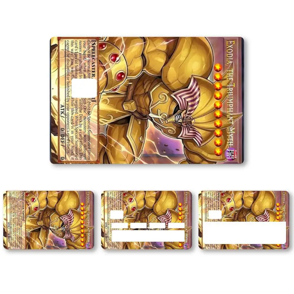 autocollants cartes crédit multicolores dessin animé illustrations fantastiques adhésifs protection cartes jeu set collection