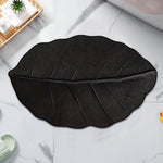 tapis noir feuilles moderne antidérapant polyester résistant saleté usage multiple intérieur extérieur