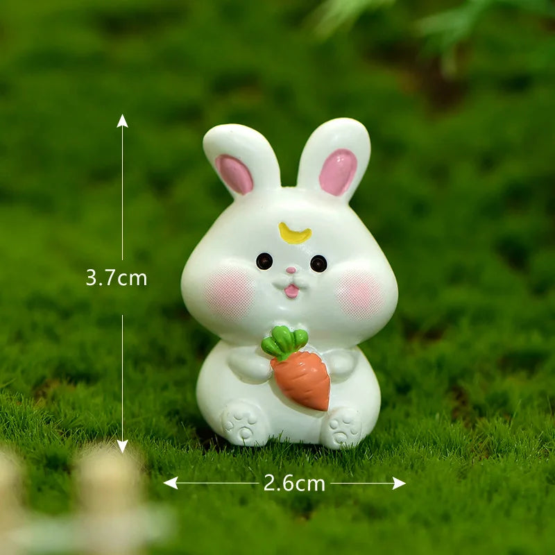 figurines animaux dessin animé mignon résine cochon chat mouton licorne miniature decoration jardin halloween