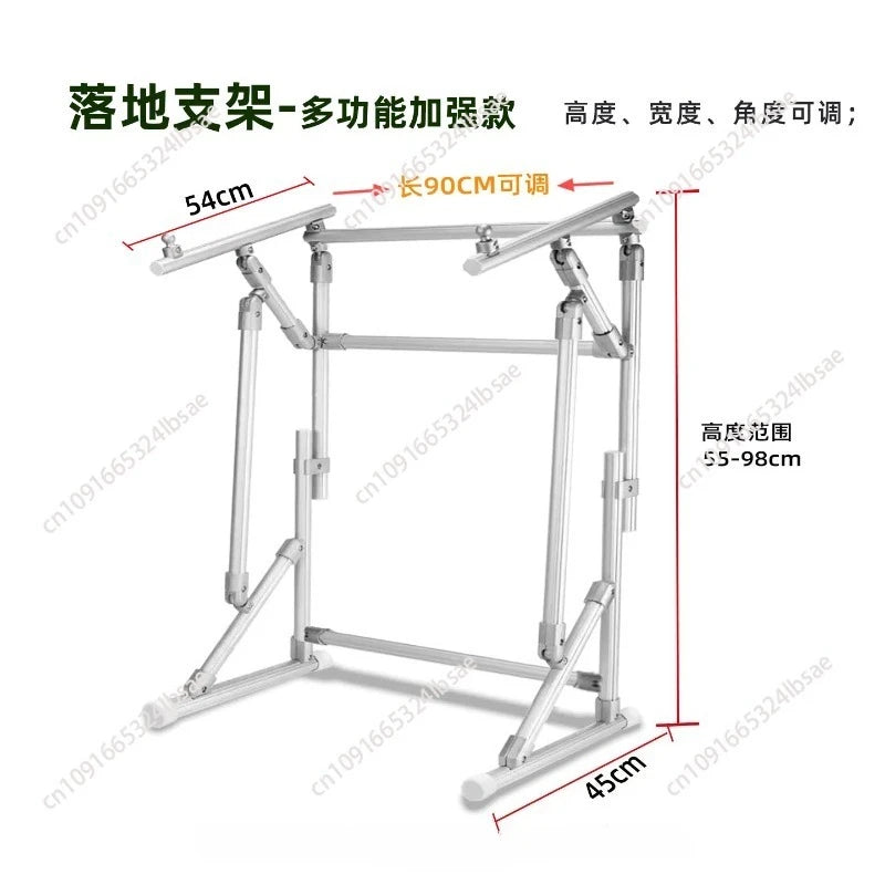 barre soutien réglable structure métallique argentée hauteur variable jusqu'à 90cm moderne minimaliste