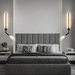Applique murale longue rotative design minimaliste noir