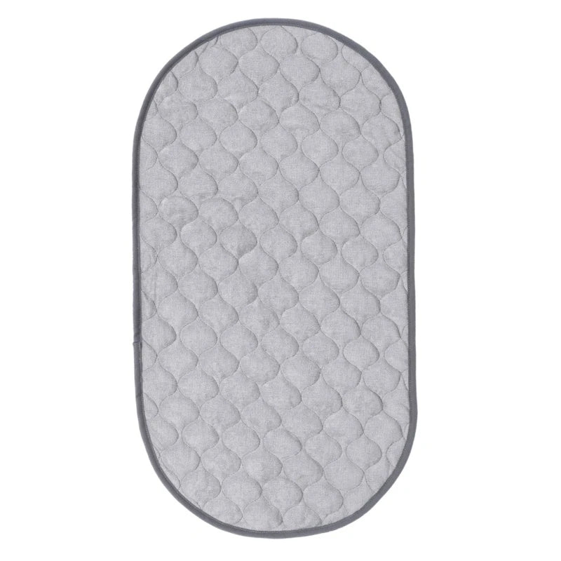 tapis bébé imperméable réutilisable doublure bambou gris quilté moderne portable mois