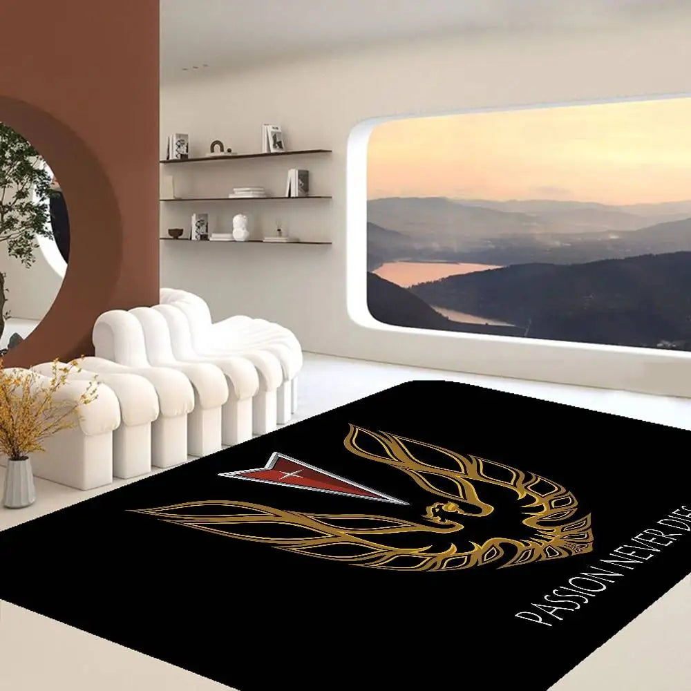 tapis moderne noir phoenix antidérapant graphique passepartout salon chambre 60x90cm
