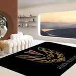 tapis moderne noir phoenix antidérapant graphique passepartout salon chambre 60x90cm